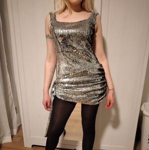 Silver sequin dress